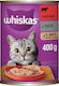 Whiskas Υγρή Τροφή για Ενήλικες Γάτες σε Κονσέρβα με Μοσχάρι 400gr