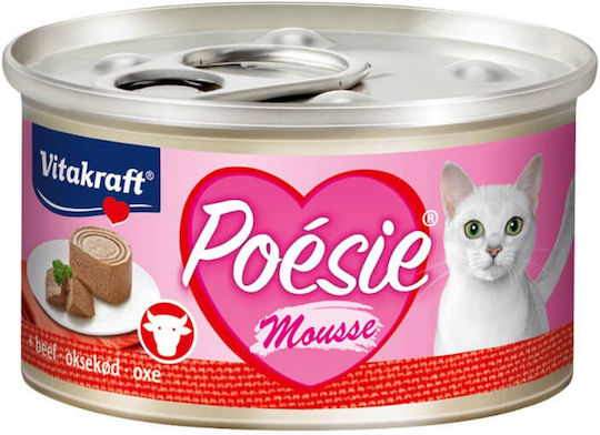 Vitakraft Poesie Wet Food for Adult Cats in Cans with Beef 85gr