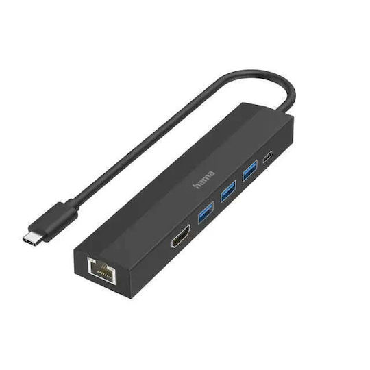 HAMA USB-C Docking Station with HDMI 4K Ethernet Black (00200144)