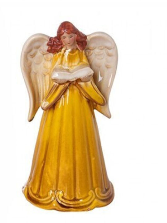 Etoile Weihnachtliche Keramisch Figur Cherub Gelb Länge 7.5cm