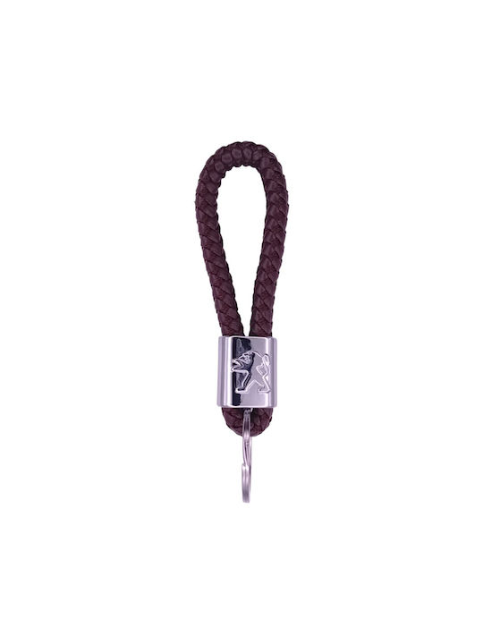 Leather Peugeot Keychain Brown