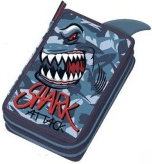 Graffiti Pencil Case Full Barrel with 2 Compartments Blue