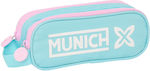 Munich Fabric Blue Pencil Case with 2 Compartments