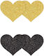 Ns Novelties Pasties Glitter Hearts 2 Pair Nipple Covers Μαύρα