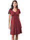 Sommer Damenkleid Burgundisch
