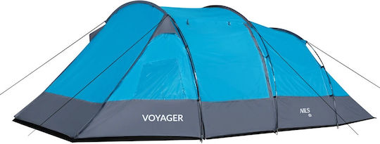 Nils NC3027 Camping Tent Tunnel Blue 3 Seasons for 4 People 450x260x150cm