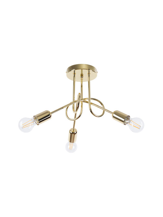 Sollux Modern Ceiling Mount Light in Gold color