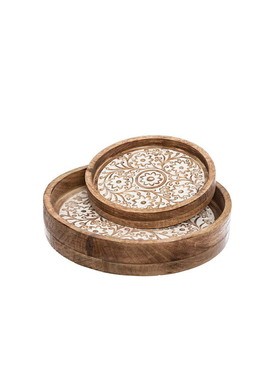 Atmosphera Wooden Decorative Tray 2pcs