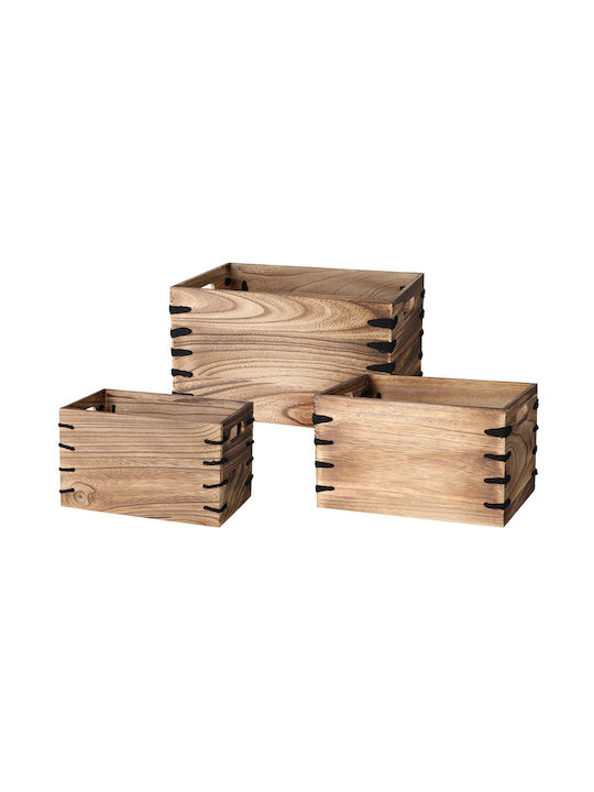 Koopman Set Cutii Decorative Lemnoase 3buc