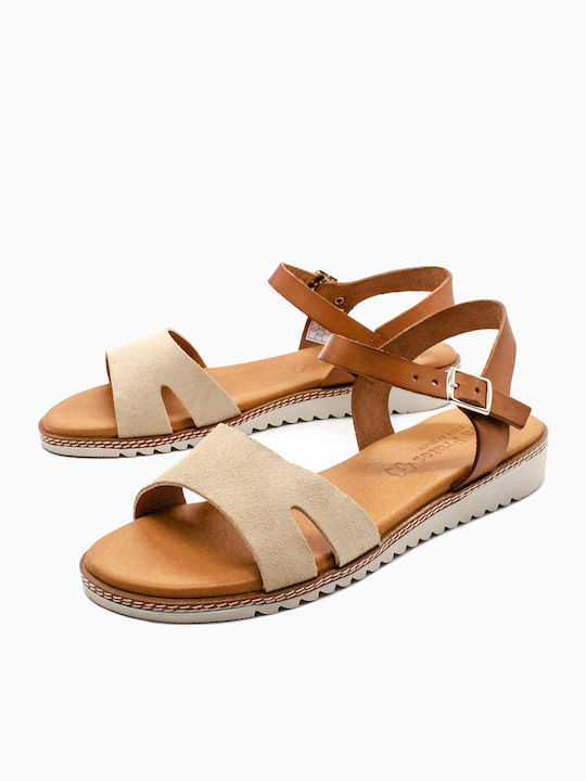 Eva Frutos Leder Flache Sandalen für Damen Anat...