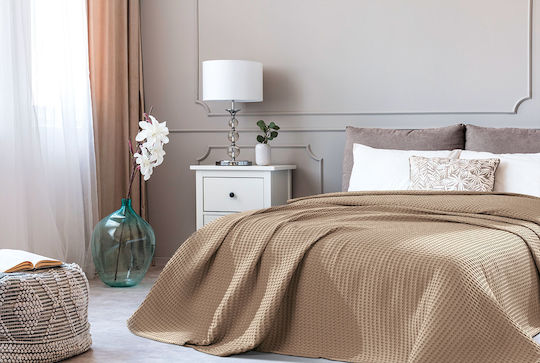 Beauty Home Κουβέρτα Πικέ Υπέρδιπλη 230x240εκ. Μπεζ