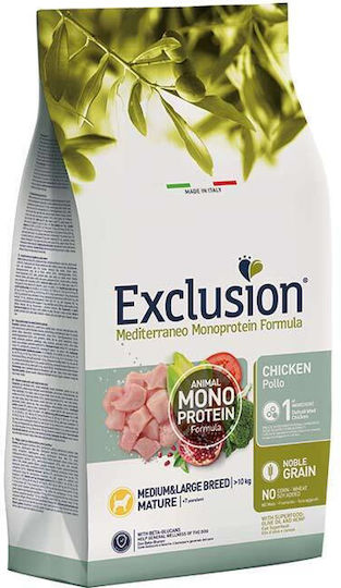 Exclusion Monoprotein Mature 3kg Dry Food for Senior Medium & Large Breed Dogs with Chicken