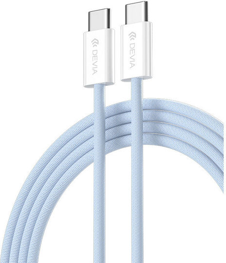 Devia Ec325 USB 2.0 Cable USB-C male - USB-C 60W PD Μπλε 1m