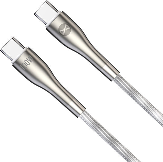 Forever USB 2.0 Cable USB-C male - USB-C 100W PD Λευκό 1m