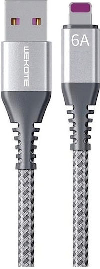 WK WDC-169 Regular USB 2.0 to micro USB Cable Ασημί 1m 1τμχ