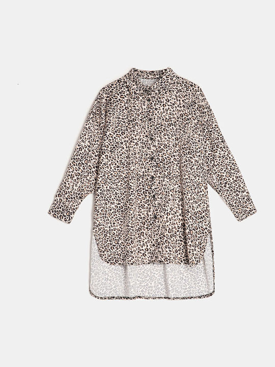 Oversized Leopard Print Shirt