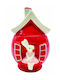 JK Home Decoration Weihnachtliche Keksdose Keramik Rot L15.5xB14.5xD22.5cm.