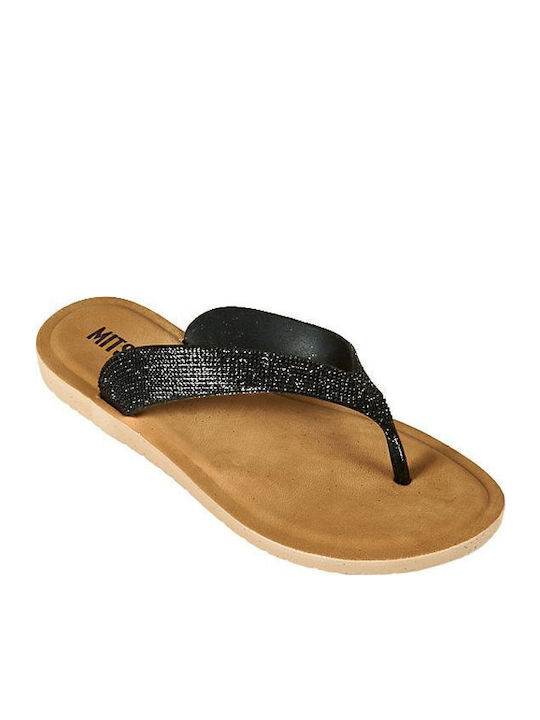 Mitsuko Frauen Flip Flops in Schwarz Farbe