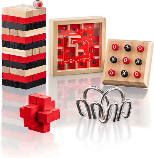 Board Game Mini games set, 5 in 1 Woodyland