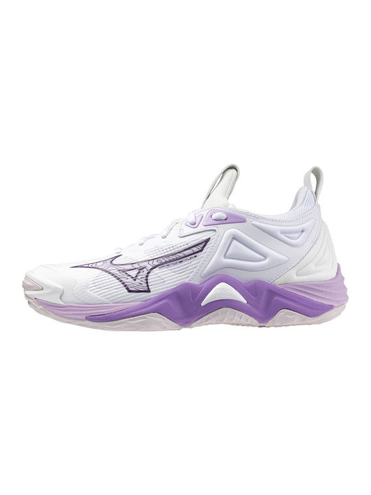 Mizuno Wave Momentum 3 Γυναικεία Αθλητικά Παπούτσια Βόλεϊ Λευκό / Μώβ