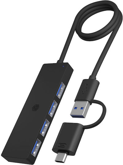 Icy Box Hub 4 Θυρών USB 3.2 με σύνδεση USB-A / USB-C