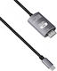 De Tech Braided Cable HDMI male - USB-C male 2m...