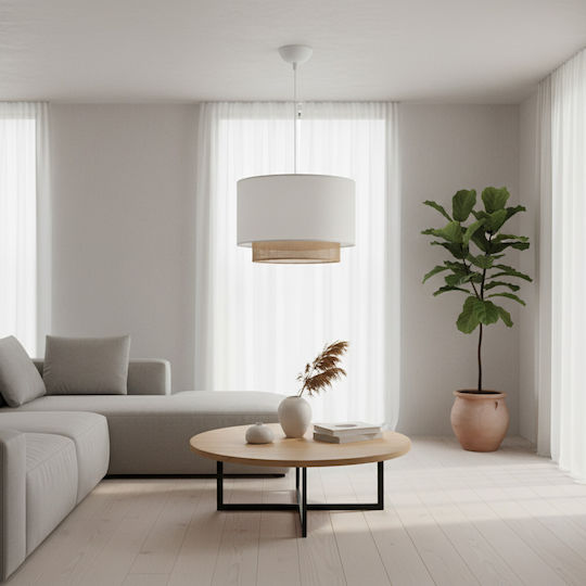 Pakketo Newbay Pendant Light White with Socket E27 30x30x20cm