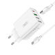 XO GaN с 3 USB-A порта и USB-C порт и кабел micro USB 20W Quick Charge 3.0 Бял (L120)