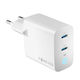 Forever Φορτιστής Χωρίς Καλώδιο GaN με 2 Θύρες USB-C 40W Power Delivery Λευκός (TC-06-40CC)