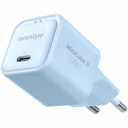 Innostyle Φορτιστής Χωρίς Καλώδιο GaN με Θύρα USB-C 20W Quick Charge 4.0 Μπλε (IMC20G2BB-EU)