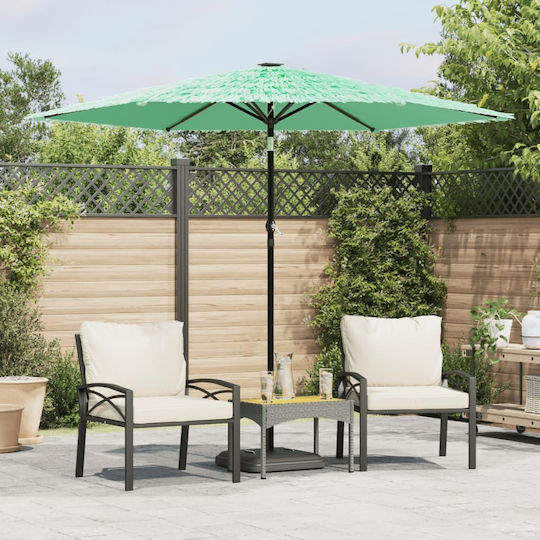 Runder Metall-Garten- und Terrassen-Sonnenschirm Grün F2.68xY2.26m