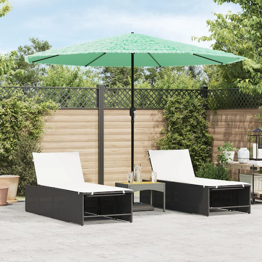 Runder Metall-Garten- und Terrassen-Sonnenschirm Grün F3.24xH2.47m