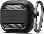 Spigen Rugged Armor Θήκη Σιλικόνης σε Μαύρο χρώμα για Samsung Galaxy Buds 3 / 3 Pro