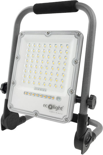 Eco Light Στεγανός Προβολέας LED 30W Ψυχρό Λευκό 5000K με Αισθητήρα Κίνησης IP65