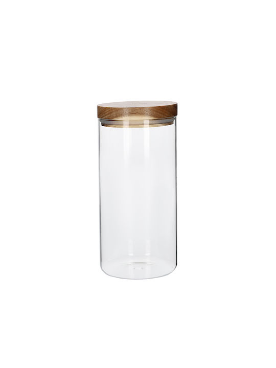 Homla Set 1pcs Jars General Use with Lid Glass Beige 1200ml