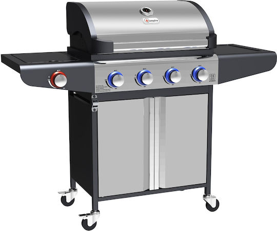 Campfire Gasgrill Rost 63cmx40cmcm mit 4 cm 3.2kW und Seitenbrenner