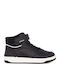 J Washiba B Παιδικά Sneakers High Ανατομικά με Σκρατς Μαύρα