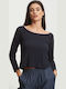 Γυναικεία Μπλούζα Off-Shoulder Μπλε