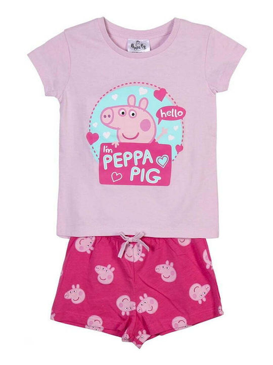 Peppa Pig Παιδική Πιτζάμα Καλοκαιρινή Ροζ