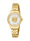 Roberto Cavalli Damen Uhr mit Gold Metallarmband