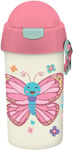 Must Kids Water Bottle Butterfly Plastic with Straw Butterfly 500ml