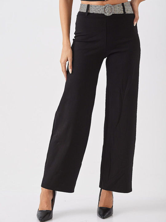 Dress Up Women's Fabric Trousers Black