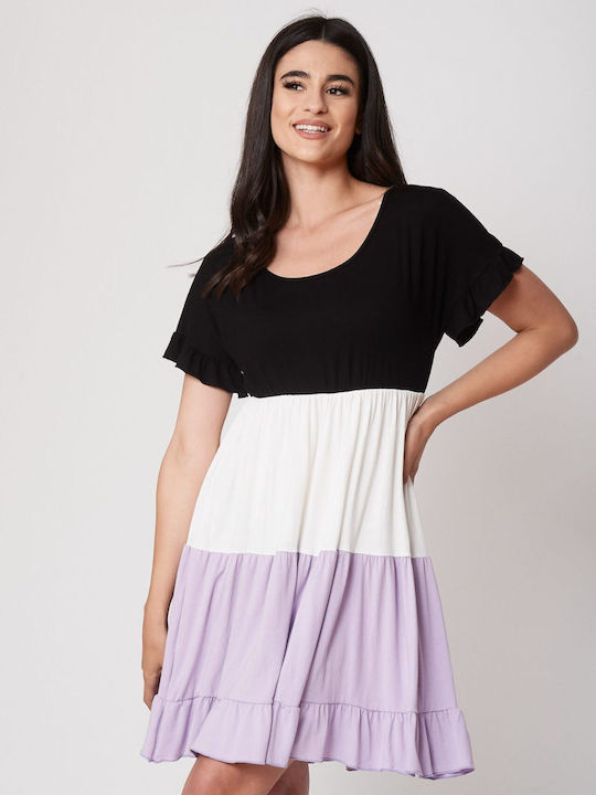 Dress Up Dress with Ruffle Lilac