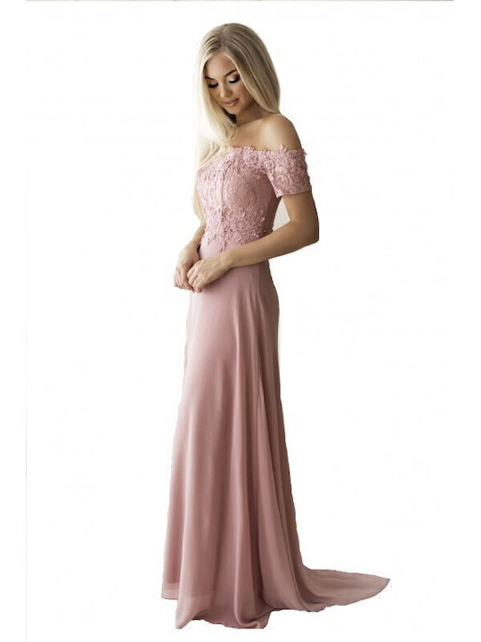 eva-lola Maxi Dress for Wedding / Baptism Pink