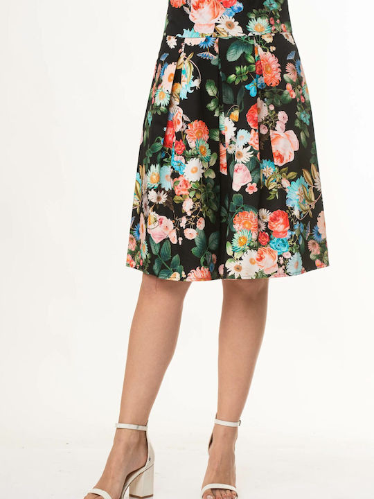 Dress Up Skirt Floral Εμπριμέ Μαύρο