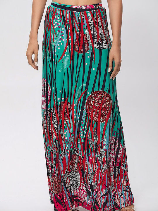 Dress Up Satin Maxi Rock Green