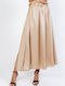 Boutique Satin Skirt Beige