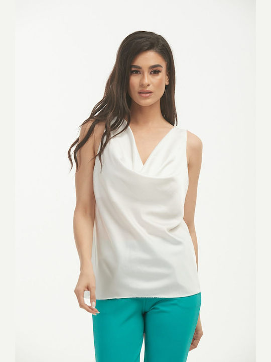 Boutique Damen Bluse Satin White