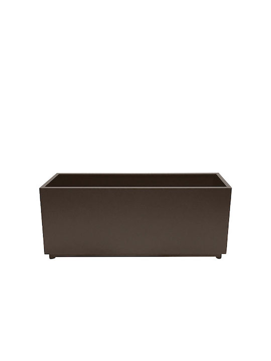 Marhome Ζαρντινιέρα Μεταλλική Καφέ 100x30x45εκ.