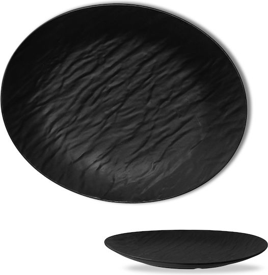 Viosarp Plate Shallow Oval made of Melamine Gray 35.5x35.5cm